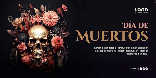 PSD plano de fundo para a celebração do dia de muertos