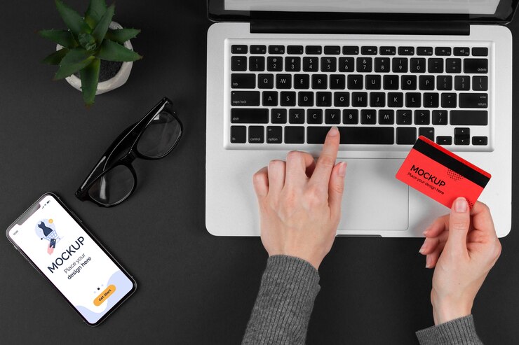 PSD plano de la maqueta del concepto de cyber monday
