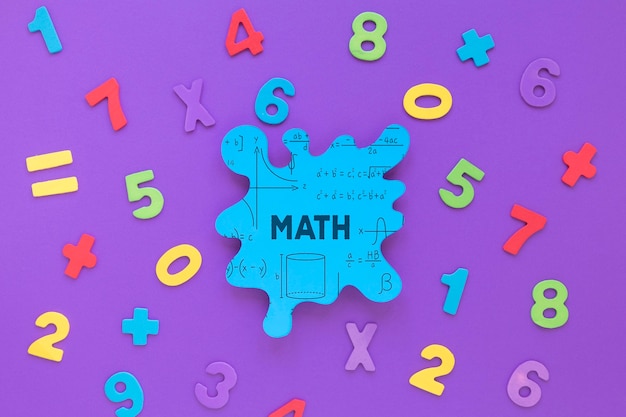 Plano de maqueta de mancha matemática con números