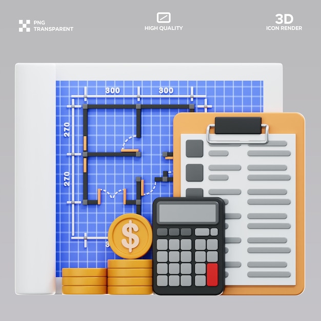 Plano orçamental 3D da DPS Ilustração