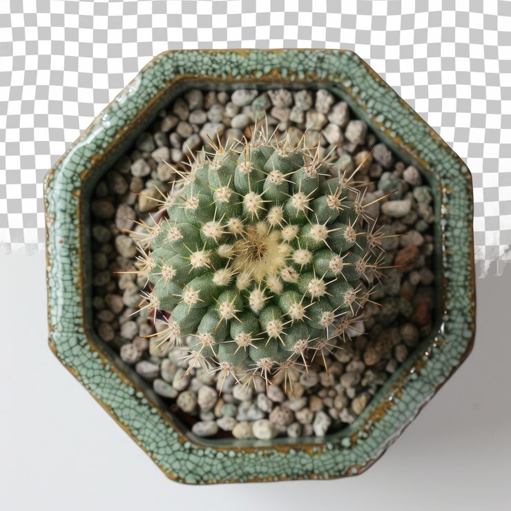 PSD una planta de cactus con semillas verdes y amarillas en una olla verde
