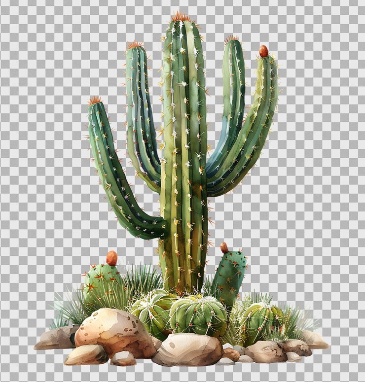 PSD planta de cactus sobre un fondo transparente