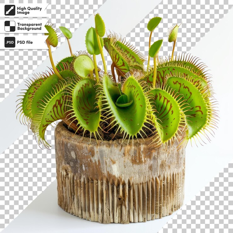 PSD una planta con una cara verde se muestra en un fondo blanco