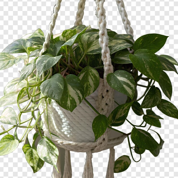 PSD planta colgante con hojas verdes