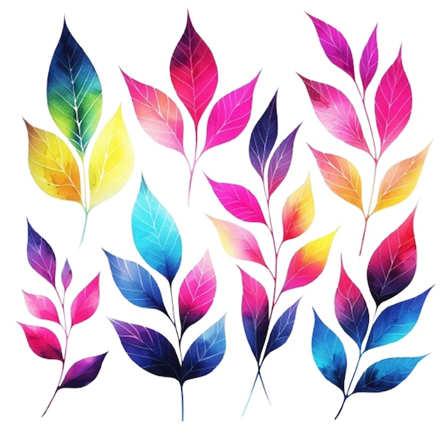 PSD planta de colores vívidos png