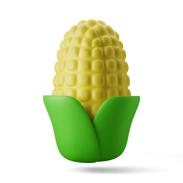 planta de cosecha de otoño de maíz ilustración 3d renderización icono 3d aislado