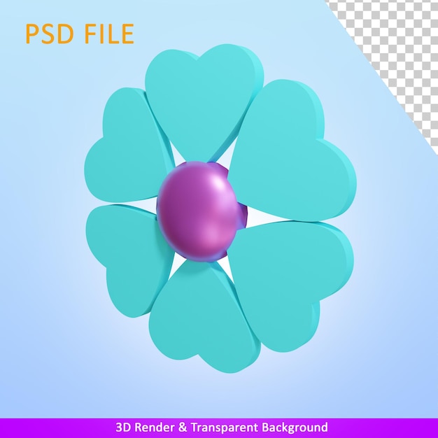 PSD planta de ilustração de renderização 3d