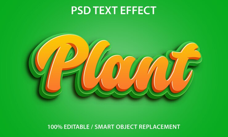 Planta de efecto de texto editable Premium