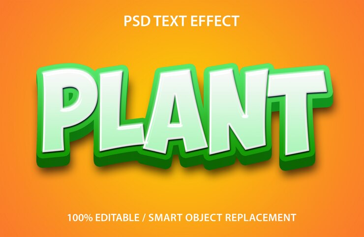Planta de efecto de texto editable