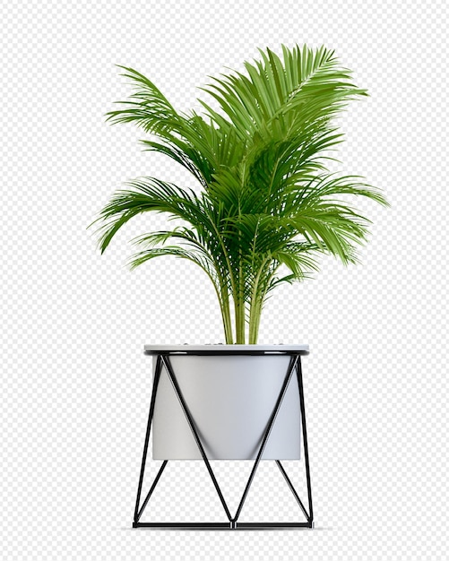 Planta em vaso em renderização em 3d