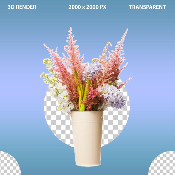 PSD planta flor de olla moderna aislada sobre un fondo transparente