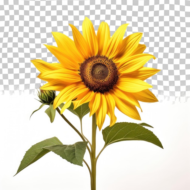 PSD una planta de helianthus aislada sobre un fondo transparente