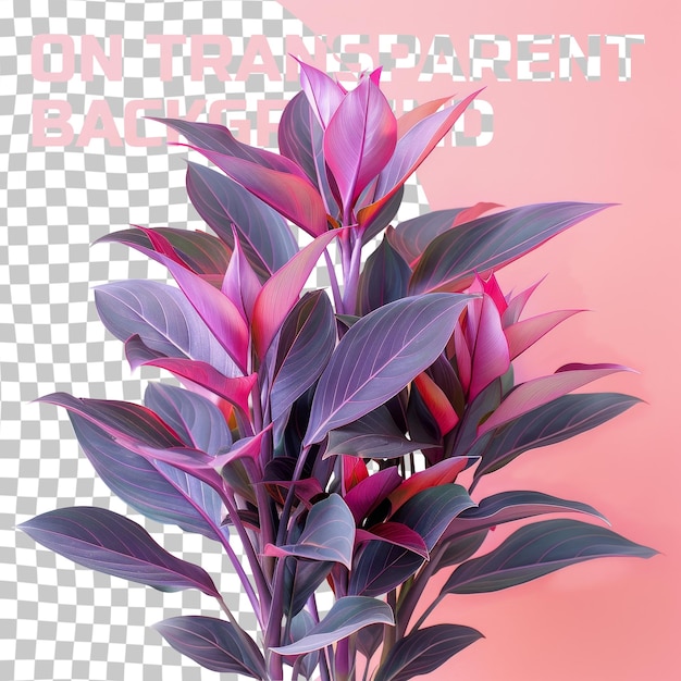 PSD una planta con hojas púrpuras y fondo rosa con las palabras banco viejo de américa en él