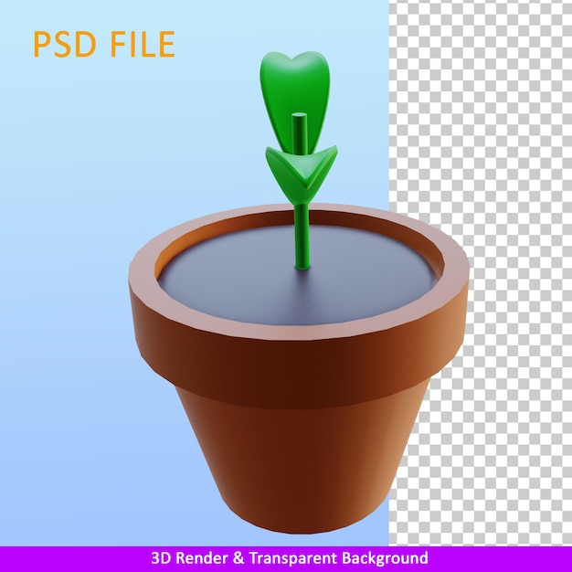 Planta de ilustración de render 3d