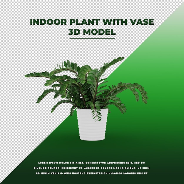 Planta de interior con jarrón modelo aislado 3d