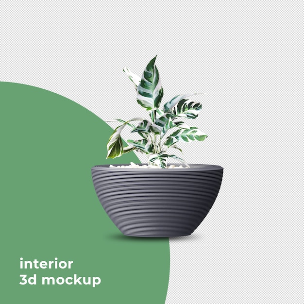 planta en maceta 3d maqueta