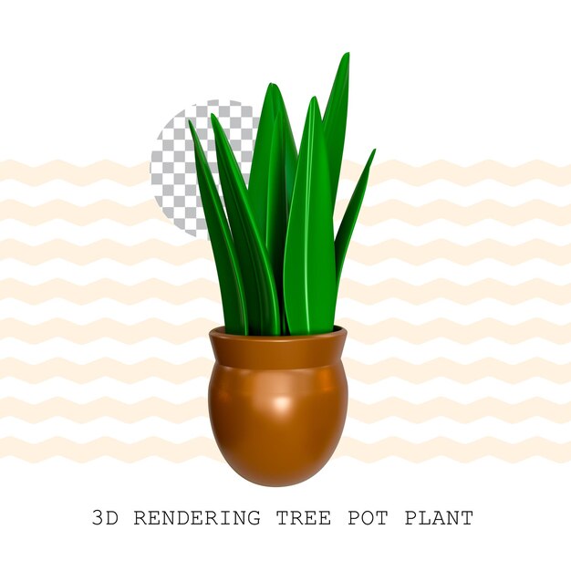 PSD planta de maceta de árbol de representación 3d