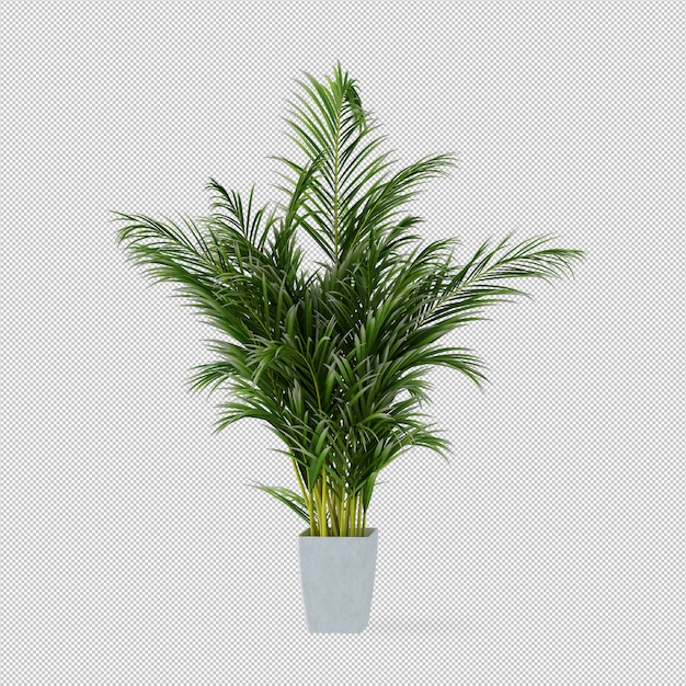 Planta en olla en representación en 3D