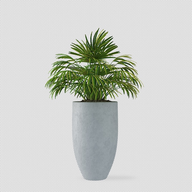 Planta en olla en representación en 3D