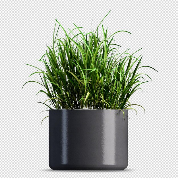 Planta en olla en representación en 3D