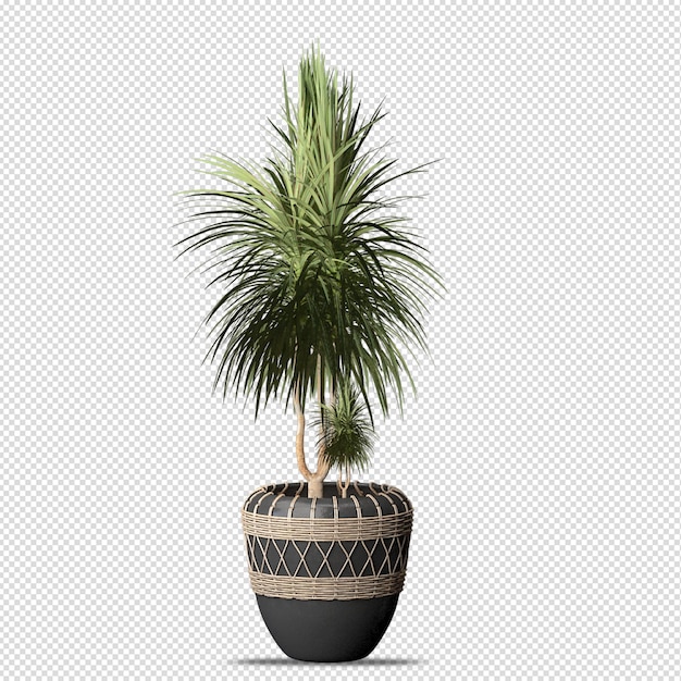 Planta en olla en representación en 3D