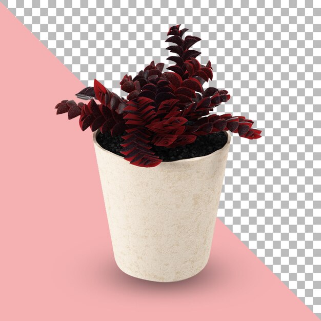 PSD planta pequena em vaso branco para decoração de quarto