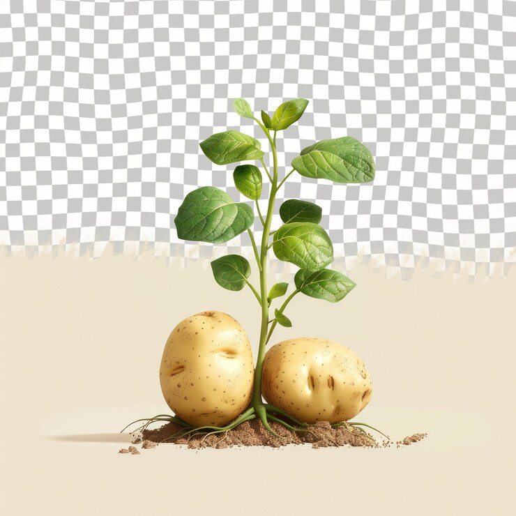 PSD una planta que crece en la tierra con una planta que surge de ella