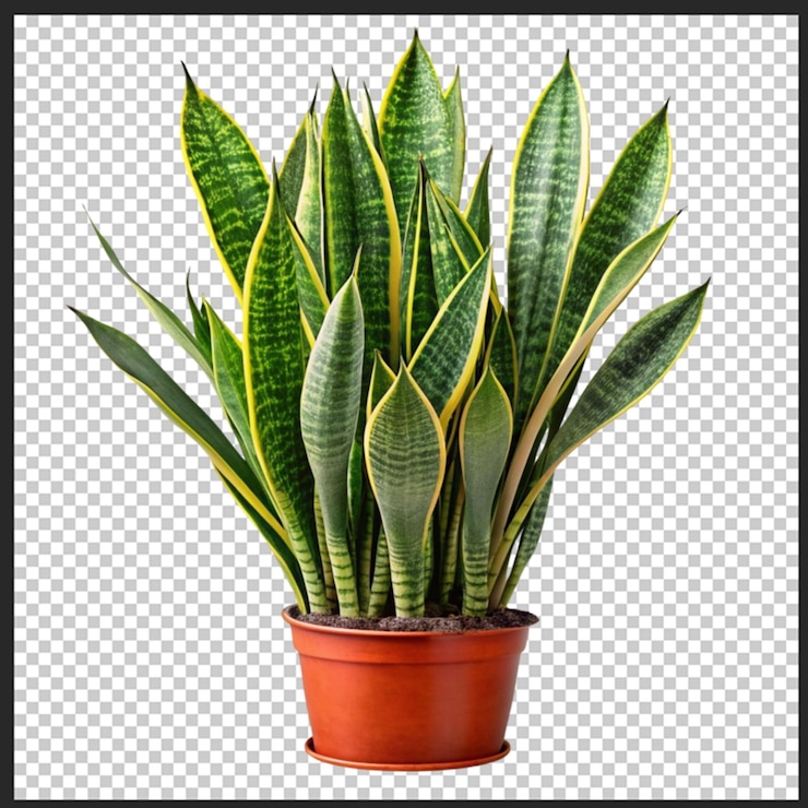 PSD planta de serpiente sansevieria trifasciata png aislada sobre un fondo transparente