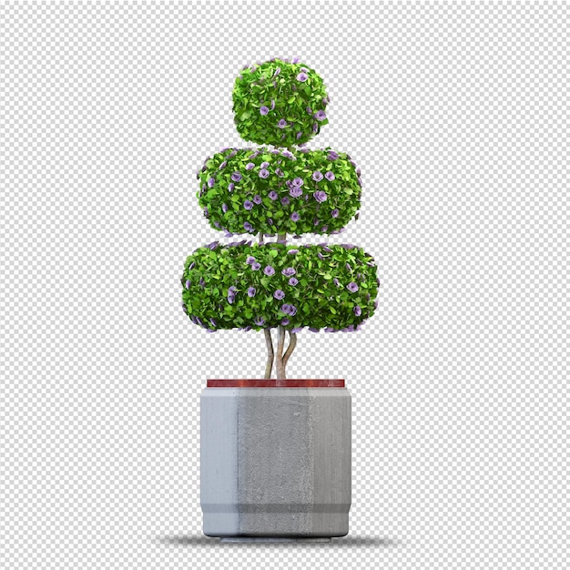 Planta tropical en representación 3d aislada