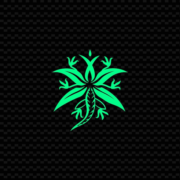 PSD planta verde sobre un fondo negro