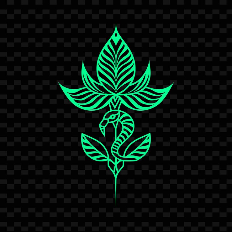 PSD planta verde sobre un fondo negro