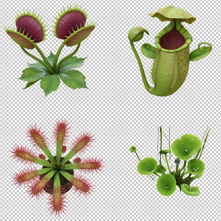PSD plantas carnívoras en 3d