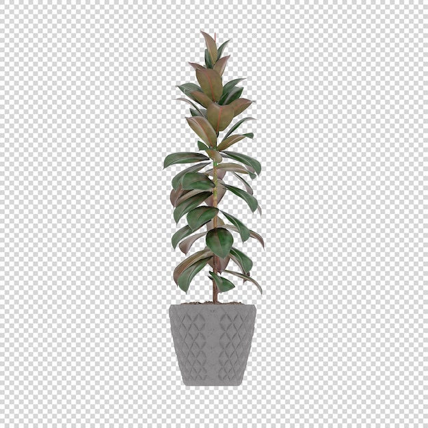 Plantas de casa de maquetes 3d de arte de plantas verdes em flores