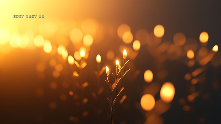 PSD plantas iluminadas en el fondo bokeh del atardecer