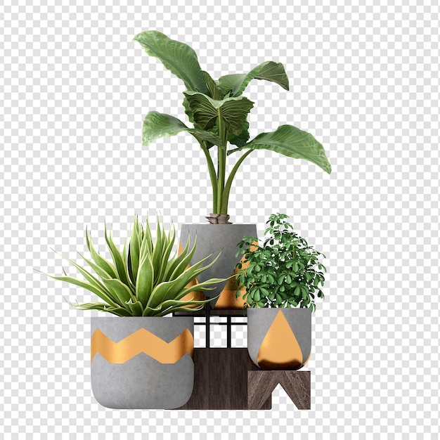 Plantas tropicales en renderizado 3d