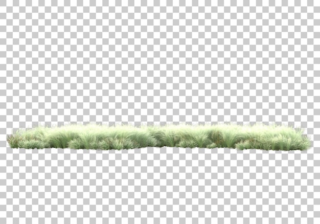 Plantas verdes y flores sobre fondo transparente Ilustración de renderizado 3d