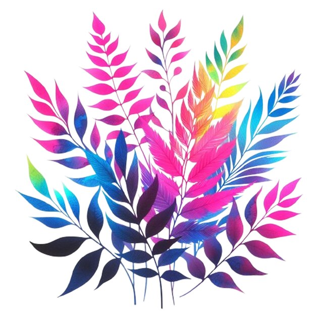 PSD plante aux couleurs vives png