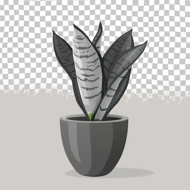 PSD une plante dans un pot avec une feuille dedans
