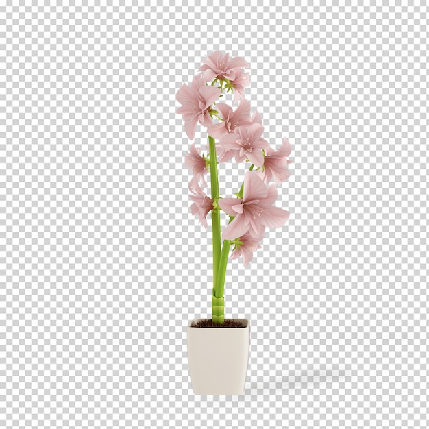 Plante isométrique en pot rendu 3d