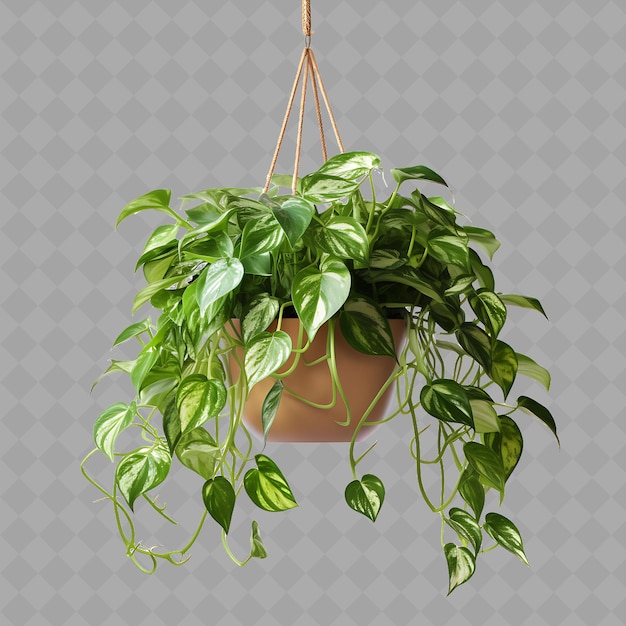 PSD une plante suspendue à un plafond avec une plante en pot suspendue à elle