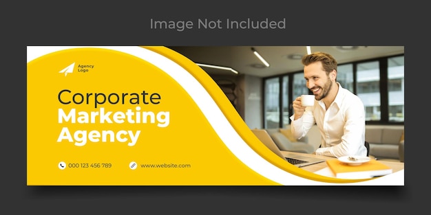 Plantilla de agencia de marketing corporativo de portada de facebook y banner web
