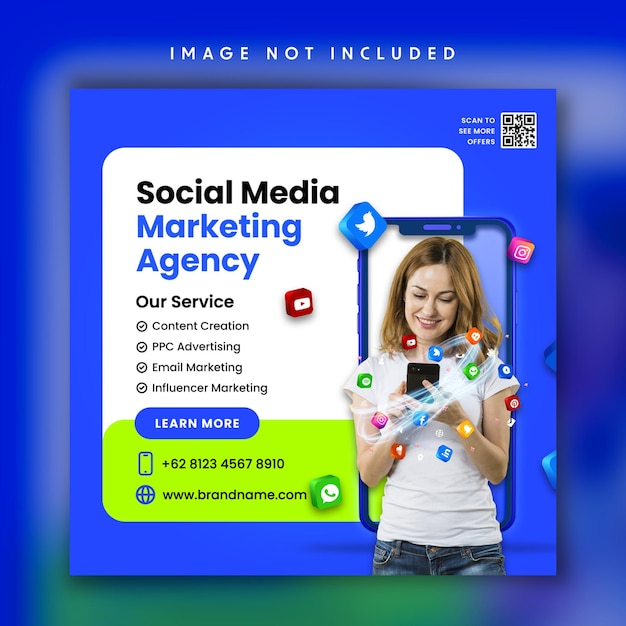 plantilla de la agencia de marketing de redes sociales de PSD