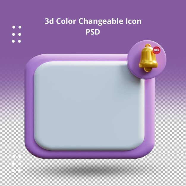 Plantilla de alerta de recordatorio de campana de notificación render 3d