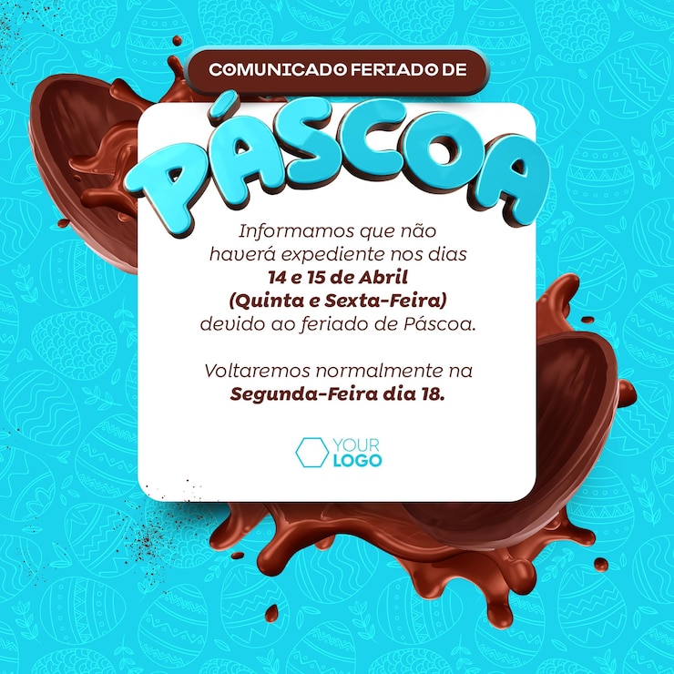 PSD plantilla de alimentación azul anuncio de las vacaciones de pascua