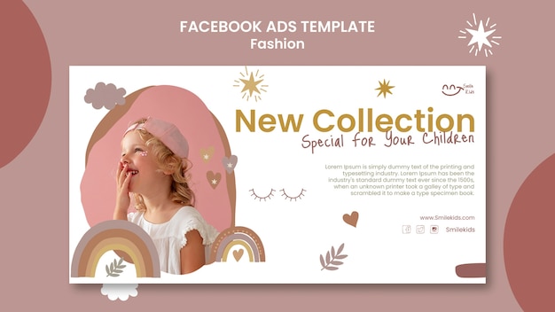 PSD plantilla de anuncio de facebook de moda de diseño plano