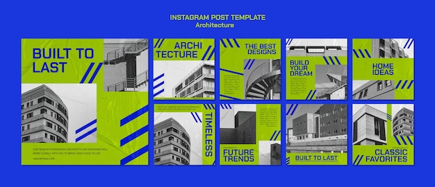 PSD plantilla de arquitectura de diseño plano