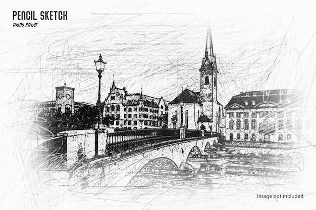 Plantilla artística de dibujo a lápiz