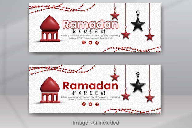 PSD plantilla de bandera de lujo y elegancia ramadan kareem tradicional