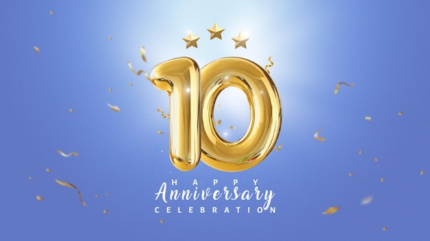 Plantilla de banner de aniversario de 10 años