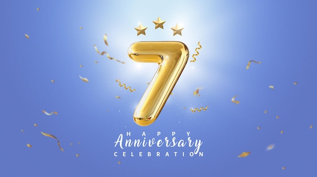 Plantilla de banner de aniversario de 7 años